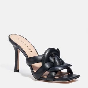 Coach Kellie Leather Mules 7.5 black